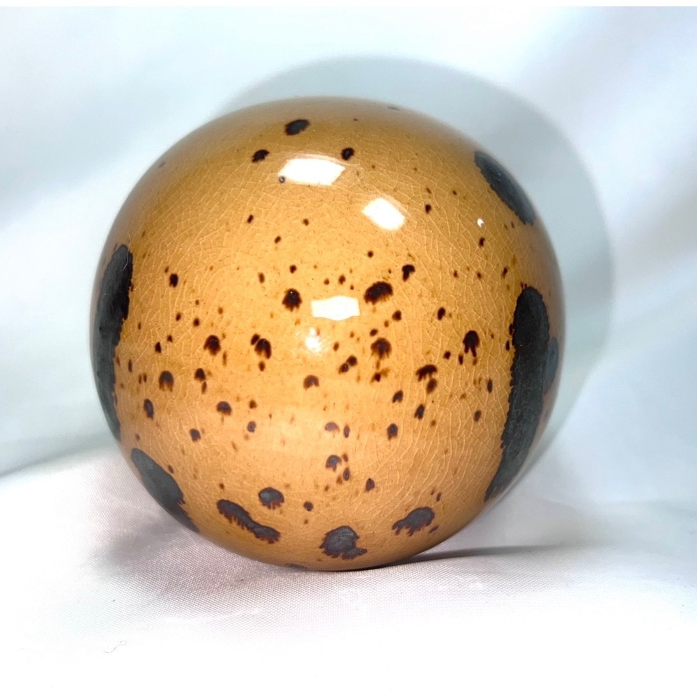 Better Homes and Gardens Ceramic Decorative Sphere Tan Brown Speckled Orb 4in - Picture 6 of 11